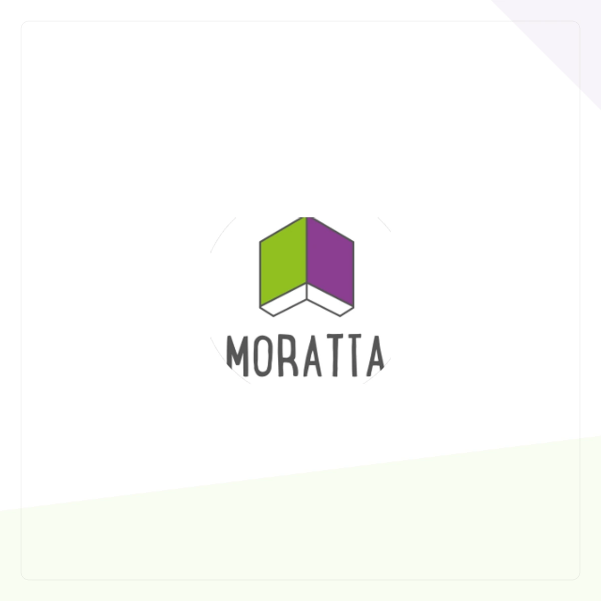 Logo de Moratta Residencias Universitarias sobre fondo blanco, verde y violeta